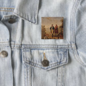 Koning Frederick II van Pruisen Vierkante Button 5,1 Cm (In situ)