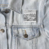 Koning Frederick II van Pruisen Vierkante Button 5,1 Cm (In situ)
