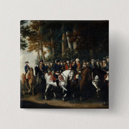 Koning Frederick II's terugkeer van Preussen von Vierkante Button 5,1 Cm (Voorkant)