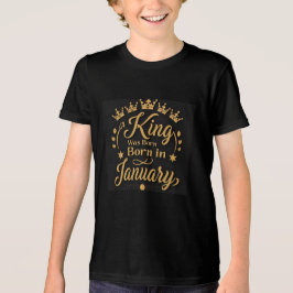 Koning geboren in januari Golden Crowns jongens Tri-Blend Shirt