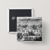 Koning George I processie aan St. James's Palace Vierkante Button 5,1 Cm (Voorkant /achterkant)