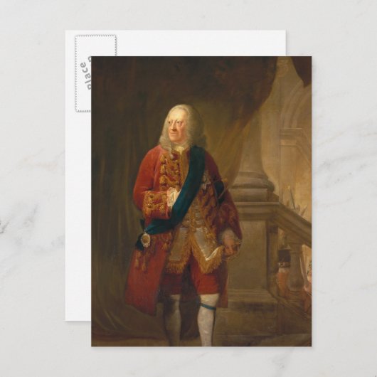 Koning George II, 1759 Briefkaart (Voorkant / Achterkant)