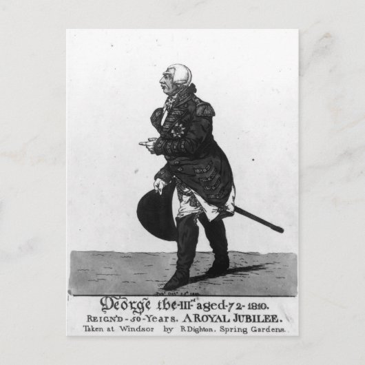 koning George III, 72-1810 Briefkaart (Voorkant)