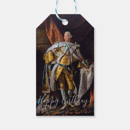 Koning George III door Allan Ramsay Gefeliciteerd Cadeaulabel (Voorkant)