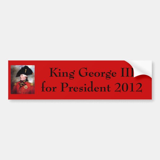 koning-george-iii, koning George III voor Presiden Bumpersticker (Voorkant)