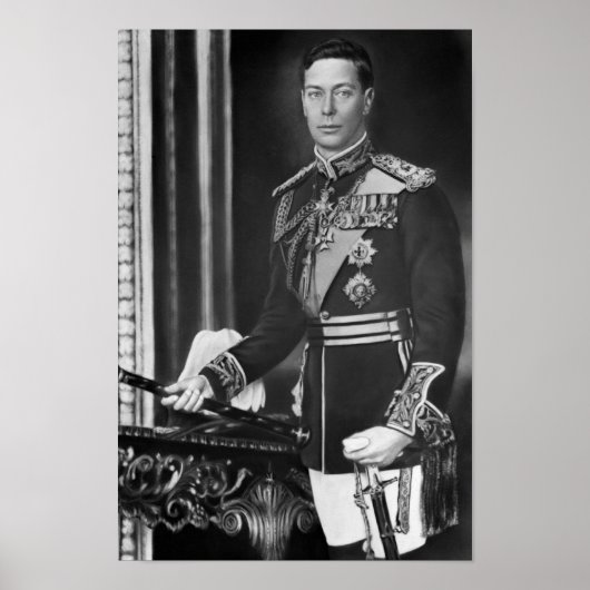 Koning George VI of England Portret - Circa 1940 Poster (Voorkant)