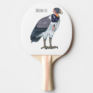 Koning giervalk vogel cartoon illustratie tafeltennisbatje
