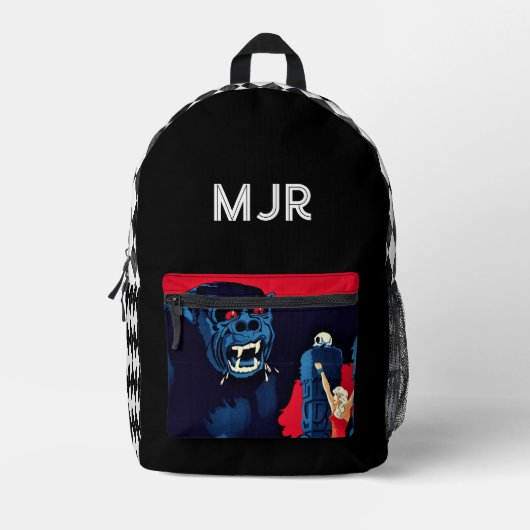 Koning Gorilla & Argyle Geometrisch Bedrukte Rugzak (Voorkant)