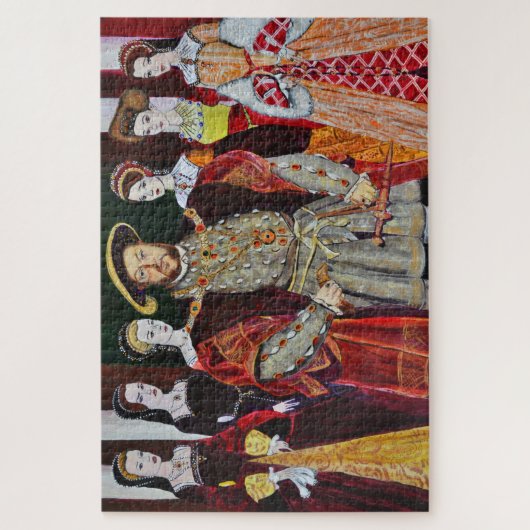 Koning Henry 8th en 6 zijn Wives Legpuzzel (Verticaal)