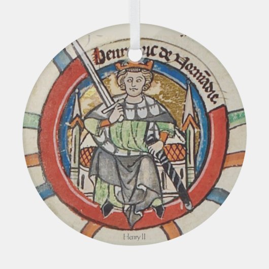 Koning Henry II glas Kerstversiering Glas Ornament (Voorkant)