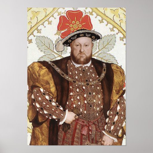 Koning Henry VIII Tudor King of England Portrait Poster (Voorkant)