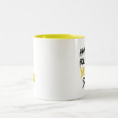 Koning in Geel heeft je gevonden Tweekleurige Koffiemok (Center)