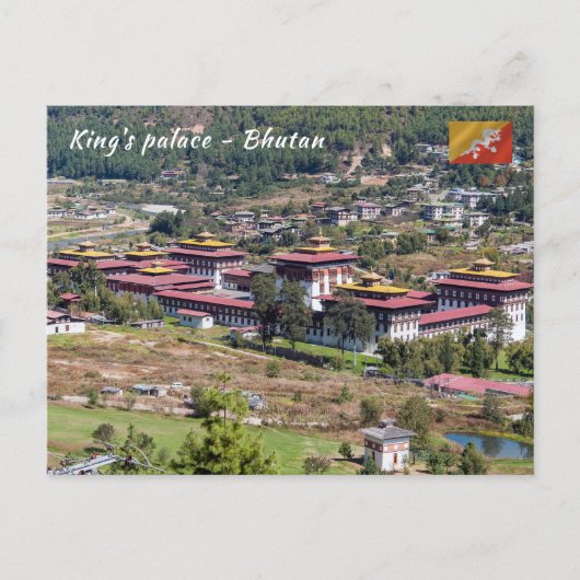 Koning in Thimphu - Bhutan Briefkaart (Voorkant)