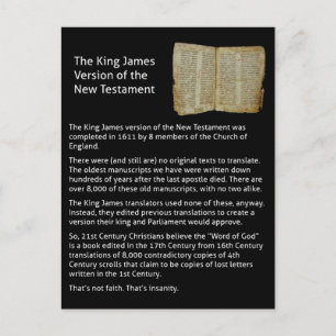 koning jakobus versie van de nieuwe testament ansi briefkaart