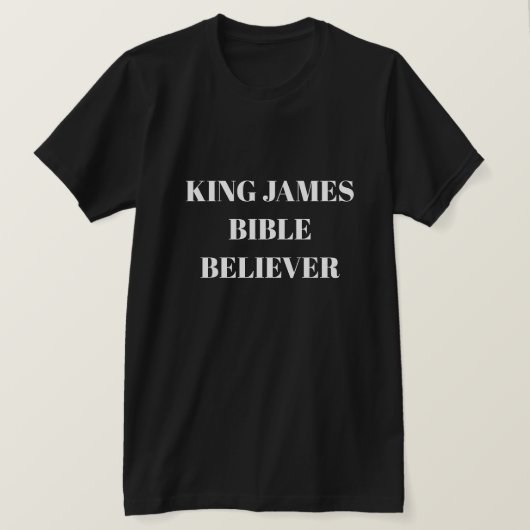 Koning James Bijbel Believer Ministerie Zwart T-shirt (Design voorkant)