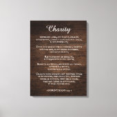 Koning James Bijbel Verse 1 Korintiërs 13 Rustiek Canvas Afdruk (Voorkant)