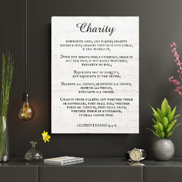 Koning James Bijbelvers 1 Korintiërs 13 in eenvoud Canvas Afdruk