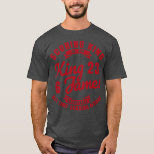 Koning James The Scoring King Basketball Red Text T-shirt