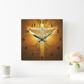 Koning James Version Psalm 23 Bijbelscripts Vierkante Klok (Huis)