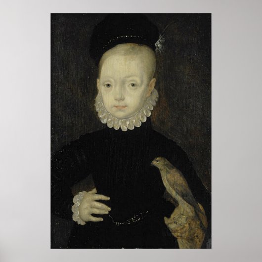 Koning James VI met Sparrow Hawk - 1574 Poster (Voorkant)