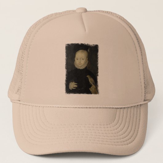 Koning James VI met Sparrow Hawk - 1574 Trucker Pet (Voorkant)