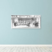 Koning John geeft zijn kroon over Canvas Afdruk (Insitu (Houten vloer))