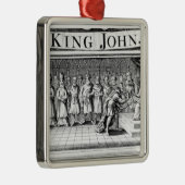 Koning John geeft zijn kroon over Metalen Ornament (Rechts)