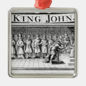 Koning John geeft zijn kroon over Metalen Ornament (Voorkant)