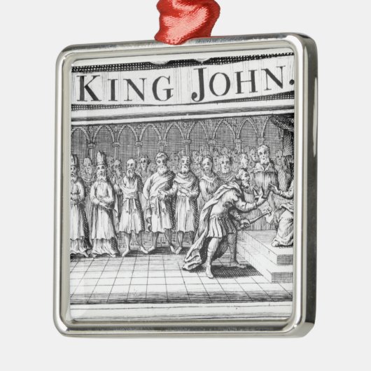 Koning John geeft zijn kroon over Metalen Ornament (Links)