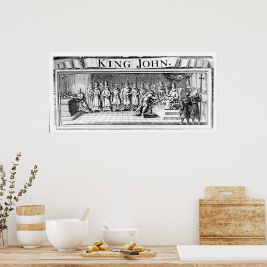 Koning John geeft zijn kroon over Poster (Keuken)