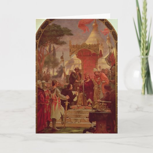 Koning John Granting Magna Carta in 1215, 1900 Kaart (Voorkant)