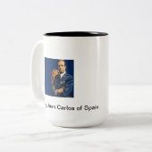 Koning Juan Carlos van Spanje Tweekleurige Koffiemok (Voorkant links)