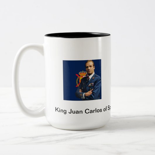 Koning Juan Carlos van Spanje Tweekleurige Koffiemok (Links)