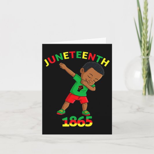 Koning Juneteenth Melanine Bruin Huid Jongens Kaart (Voorkant)