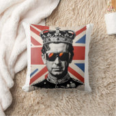 Koning Karel III gooit kussenkussen met kroon Kussen (Deken)