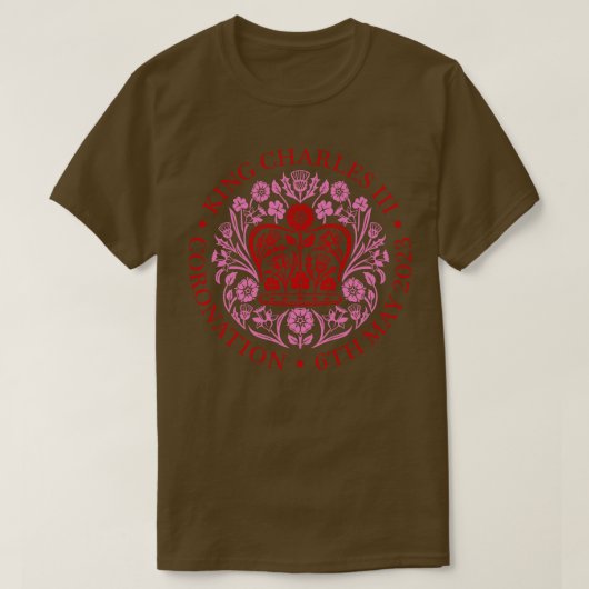 KONING KAREL III KRONING ROZE T-SHIRT (Design voorkant)