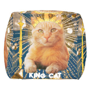 Koning Kat Grappige Gouden Scepter voor Kattenlief Poef