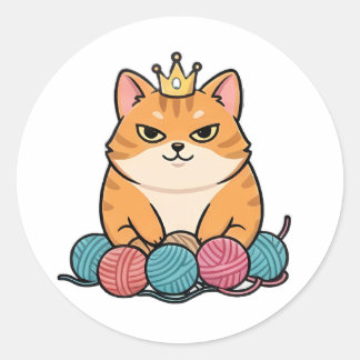 Koning Kat Ronde Sticker