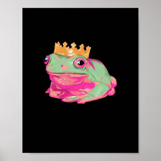 Koning Kikker Funky Meme Klassieke Stijl Poster (Voorkant)