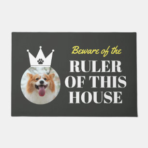 Koning/Koningin Dog Ruler van het Huis Foto toevoe Deurmat