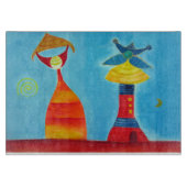 Koning Koningin Glas Snijplank 11" x 8" (Voorkant)