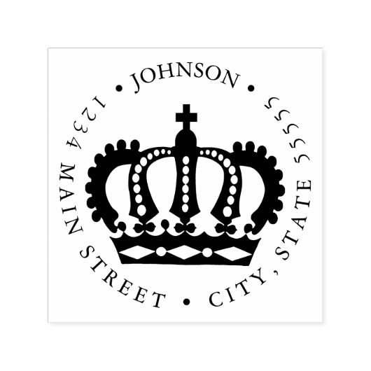 Koning Koningin Kroon Royalty-teruggave Label Zelfinktende Stempel (Design)