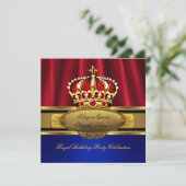 Koning Koningin Red Crown - Koninklijk Blauw - Dag Kaart (Staand voorkant)