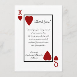 Koning/koningin speelkaart bedankbriefjes bedankkaart
