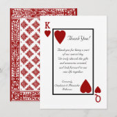 Koning/Koningin Speelkaart Bedankbriefjes Bedankkaart (Voorkant / Achterkant)