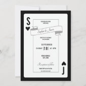 Koning Koningin Speelkaart Uitnodiging (Achterkant)