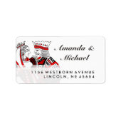 Koning & Koningin Speelkaarten Bruiloft Adresetike Etiket (Voorkant)