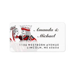 Koning & Koningin Speelkaarten Bruiloft Adresetike Etiket