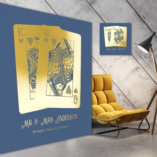 Koning Koningin Speelkaarten Huwelijkscadeau Jubil Folie Afdrukken
