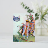 Koning & Koningin van het Hart, Alice & de Cheshir Briefkaart (Staand voorkant)